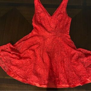 Express red flare sleeveless dress- size 6